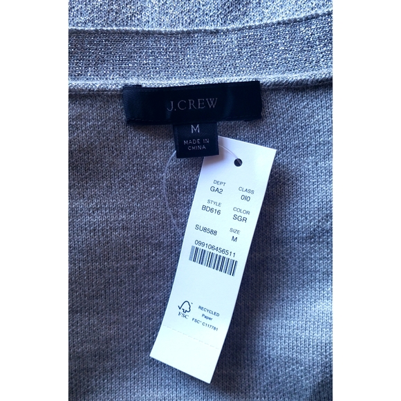 14. J.Crew Merino wool metallic cropped cardigan sweater - Picture 7 of 8
